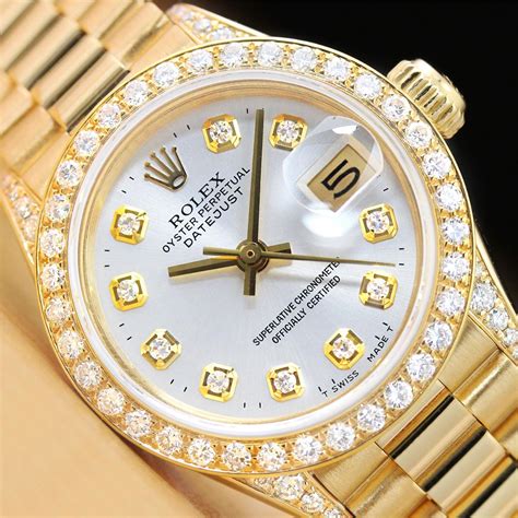 presidential rolex with diamonds|Rolex presidential with diamond bezel.